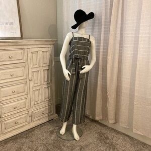 O’Neill Blue/White Sleeveless Linen Jumper Medium